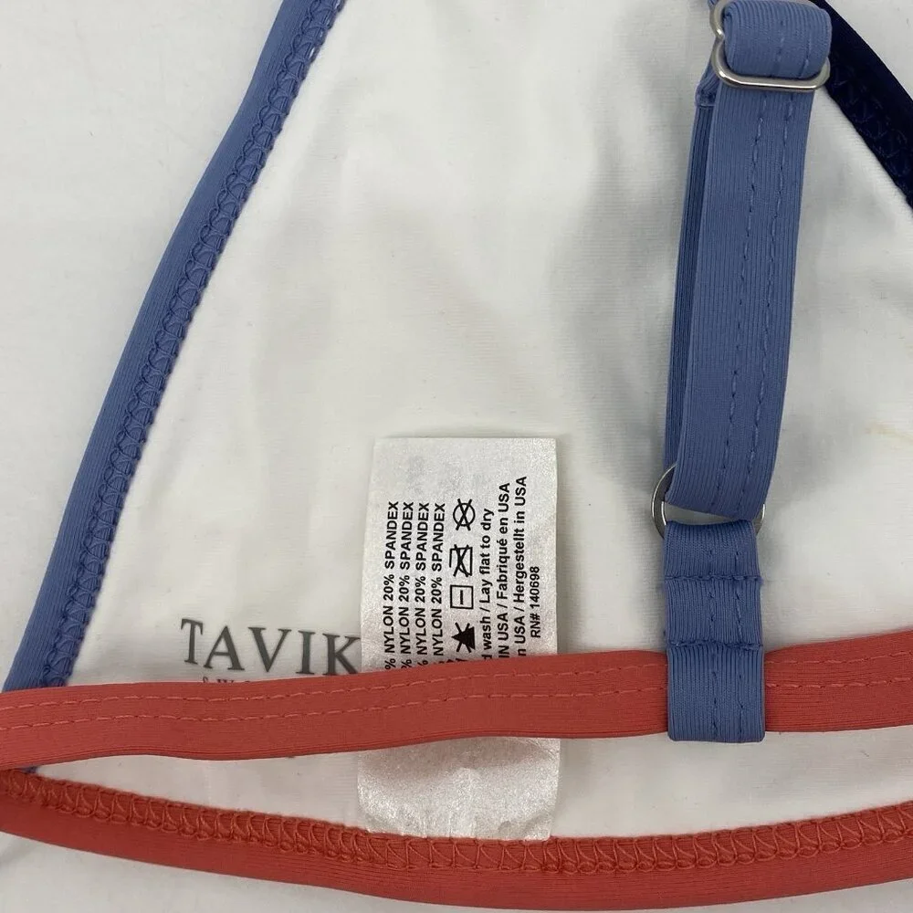 Tavik Size M Jett Triangle White Color Block Bikini TopSwimwear NWT